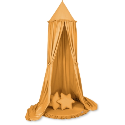 Baldacchino per Lettino e Culla con Tappetino e 2 Cuscini Giallo Miele Baldacchino per Lettino e Culla con Tappetino e 2 Cuscini Giallo Miele