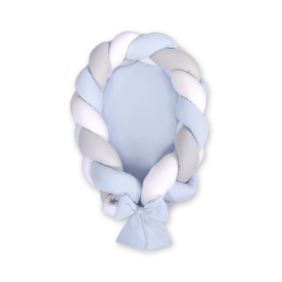 Riduttore & Paracolpi Treccia 2 in 1 Bianca Grigio Blu Riduttore & Paracolpi Treccia 2 in 1 Bianca Grigio Blu