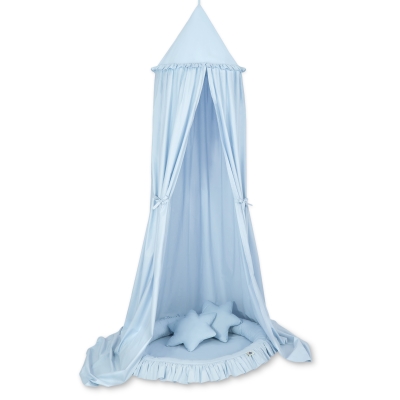 Set: Baldacchino da Appendere + Nido con Balze + Cuscini Blu Set: Baldacchino da Appendere + Nido con Balze + Cuscini Blu