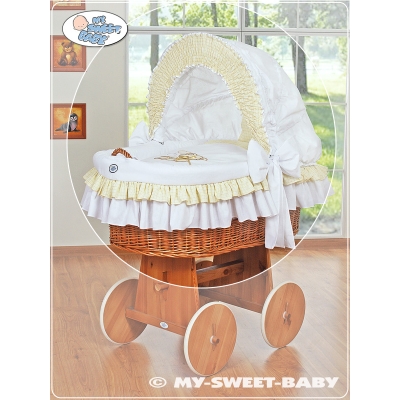 Set di Biancheria da Letto di Ricambio per Culla in Vimini Creme Set di Biancheria da Letto di Ricambio per Culla in Vimini Creme